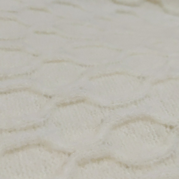 Joe Fresh| NWT Off-White Textured Patterned Crew Neck Sweater With Side Slit - Picture 5 of 14